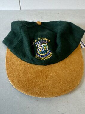 New St Andrews Old Course Golf Hat Green Auto cap Scotland Vintage Wool
